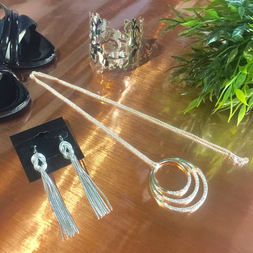 Silver Tone Trio of Fashion Jewelry